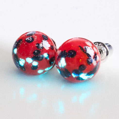 Feu et glace | Argent sterling 925 | Clous d'oreilles en verre Firefly